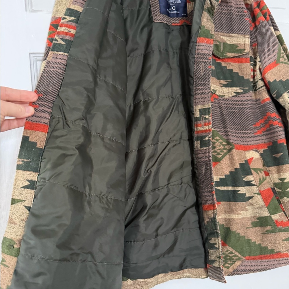 Colorful Patterned Jacket American Eagle button u… - image 5